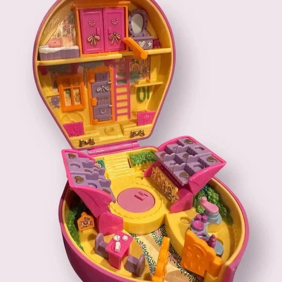 Vintage Blue Bird Polly Pocket Set Of Two Pizzeria And Pony Ride No Characters - Picture 3 of 12